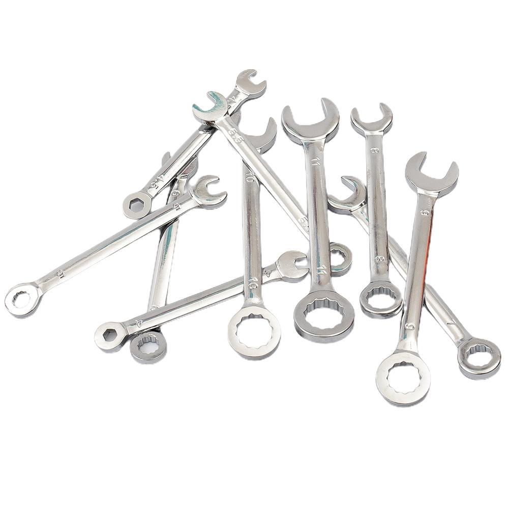 Precision Craftsmanship 10pcs Combination Spanner Set with Metric/SAE Wrenches