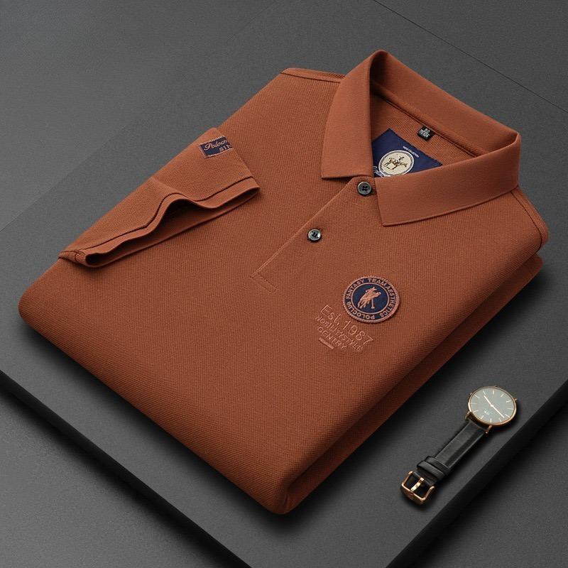 Trend Hub Ny High-end Herre Kortarmet T-skjorte Brodert Krage Poloskjorte Pluss Størrelse Paul Tynn Topp for Menn