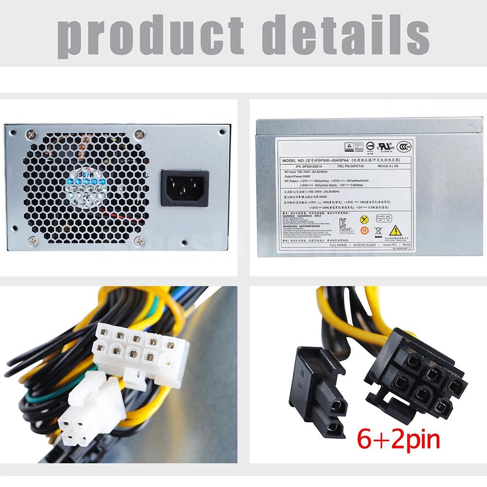 14/10 Pole 500W Power Supply For FSP500-40AGPAA/60ETN FSP500-50AGPAA 10-pin Motherboard Connector 4-pin CPU Connector