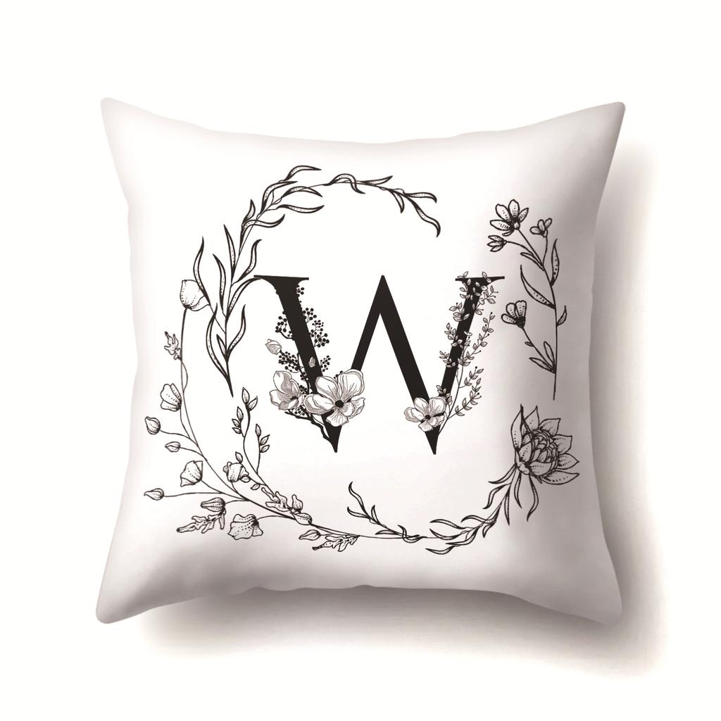 Polyester Pillowcase INS Style Garland 26 English Letter Printing Pillowcase Waist Cushion Car Seat Cover