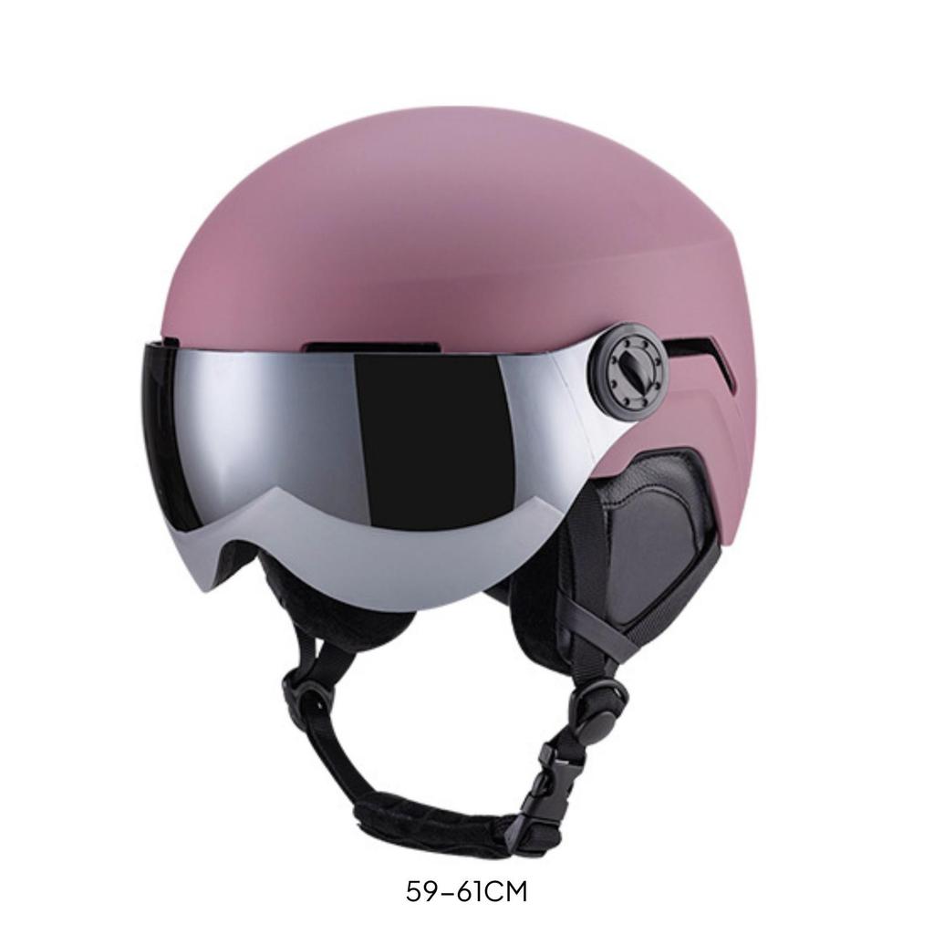 OnePiece Ski Helmet with Builtin Reflective Visor ImpactResistant PC Shell Expanded