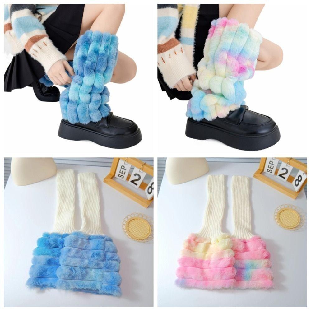 Colorful Plush Leg Warmer Sweet Cool Foot Cover New Calf Sleeves  Girls