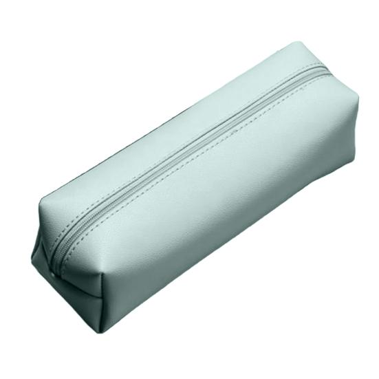 Pencil Case Durable Faux Leather Pencil Bag with Smooth Zipper Compact Portable Stationery Pouch for Home School