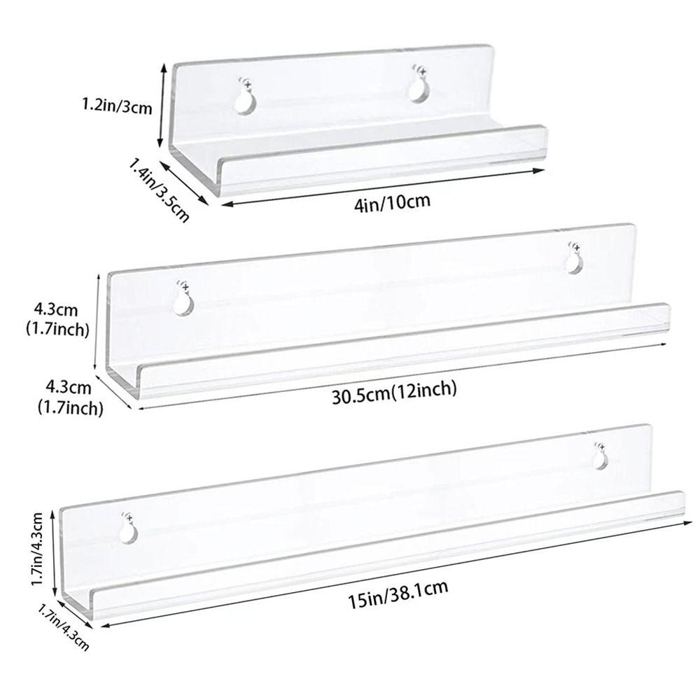 Clear Vinyl Record Shelf Wall Mount Acrylic Floating Shelves for Books  Bedroom