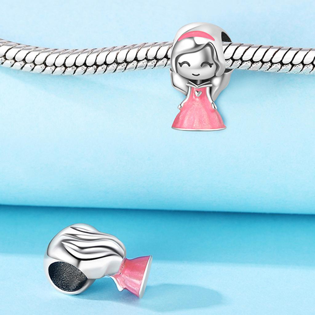 Copper Cute Princess Character Bead Women DoItYourself Fashion Jewellery Beautiful Gift Fits Genuine Beautiful Bracelets Accessory