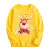 Kids Unisex Loose Long Sleeve Cotton Reindeer Cartoon Print Casual T Shirt