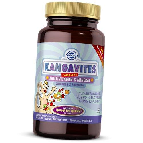 

Вітаміни для дітей Kangavites Complete Multivitamin & Mineral Chewable Solgar 120таб Ягода (36313055) 120tab Berry