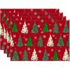 Colorful Xmas Tree Placemats Table Decor Used For Kitchen Lunches Dining Room Holiday Parties Family Evening Meals Table Gift