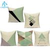 Decorative Throw Pillows Case Simply Green Geometric Polyester Sofa Cushion Cover For Living Room Home Decoration