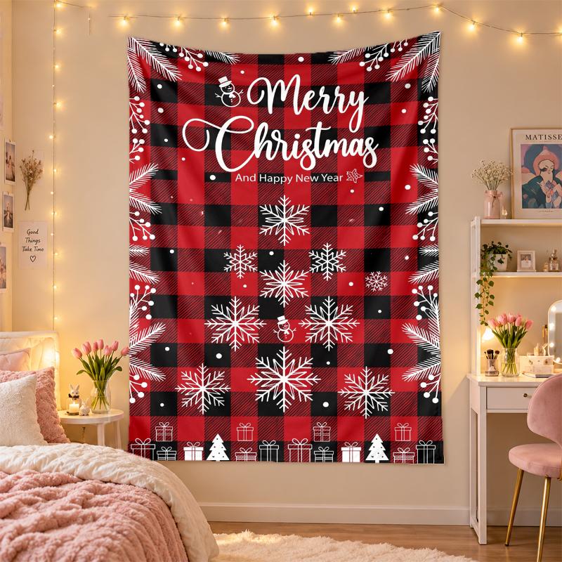 Christmas Printed Tapestry Wall Hanging For Bedroom Living Room Wall Decor Holiday Gift