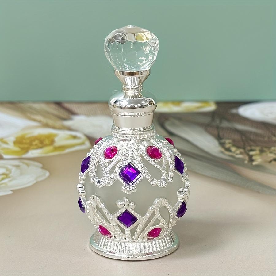 

Винтажный круглый стеклянный флакон для духов 0,51 унции, арабский стиль Дубая, украшение для комода, декор для дома, праздничный подарок для женщин белый