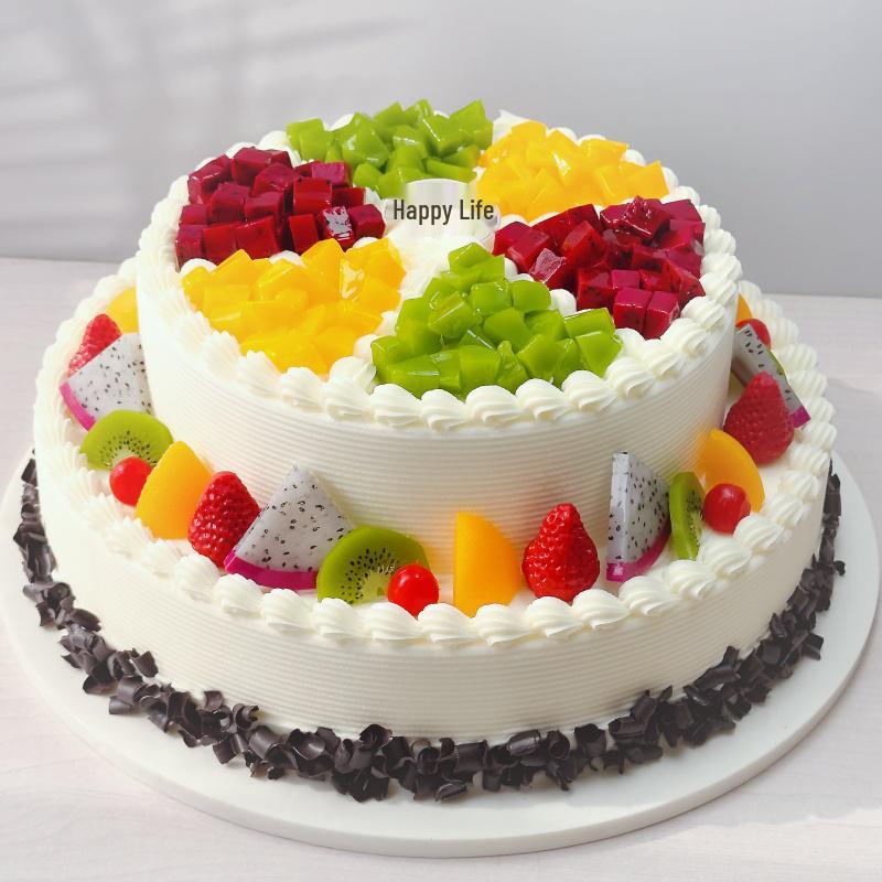 2025 Europäisches zweistöckiges Obstkuchenmodell für Ausstellungszwecke