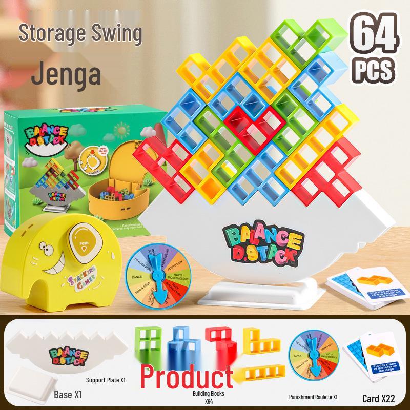 Kids' Stacking Swing Balance Game – Russian Blocks & Focus Toy