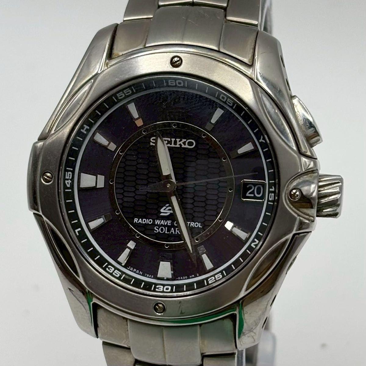 Used [Operation] Radio solar SEIKO 7B22-0AA0 men s watch date