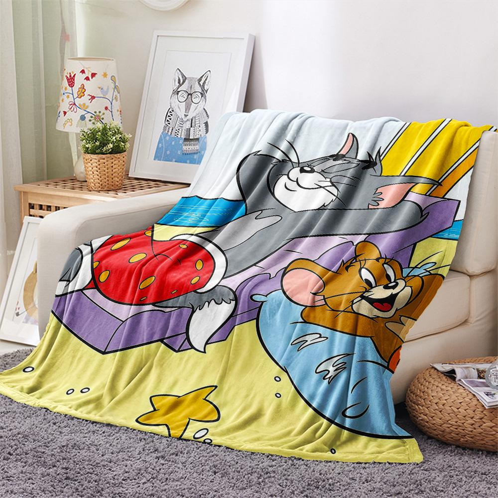 Tom and Jerry2 Flannel Blanket, High quality Comfortable for All Seasons, Home Decor, Warmth and Comfort