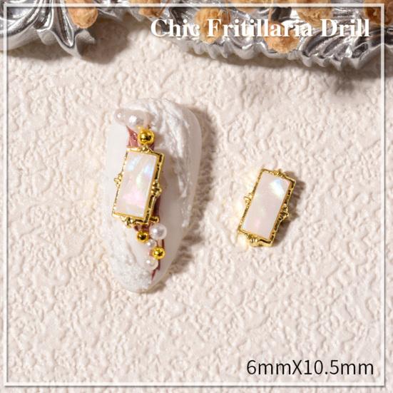 10Pcs/Set Nail Ornament Luxury 3D Effect Colorful Alloy Fritillary Symphony Nail Rhinestones for