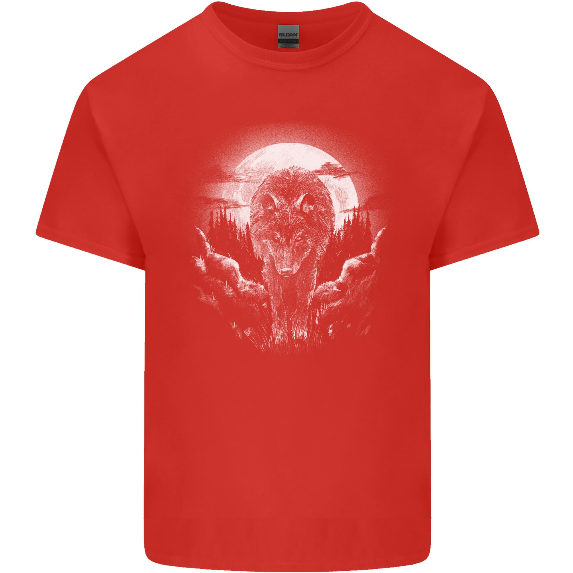 Lone Wolf In the Moonlight Unisexs Light Cotton TShirt S