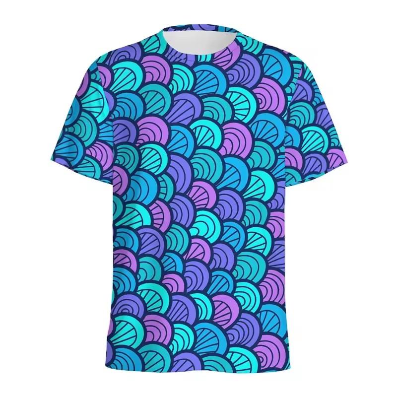 Funny Fish Scale Pattern 3D Print Tshirt Men and Women Summer Fashion Personality O Neck Short Sleeve T Shirt Casual Tee Top