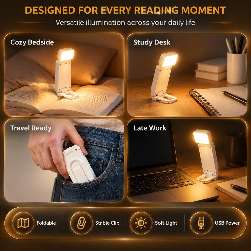 LED Clip On Desk Book Light Battery Powered 3 Color Eye Protection Portable Lamp for Home School Reading