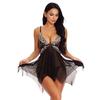 Lingerie for Women Front Closure Babydoll Lace V Neck Mesh Sleepwear Lingerie
