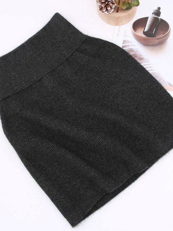 2025 New Style Women's Black High-Waisted Knit Bodycon Midi Skirt - Slim, A-Line, Spicy Girl Autumn/Winter