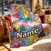 Custom Name Personalized Care Bears Print Blanket, Home Decor, Bedroom, Sofa, Camping, Couch, Gifts for Birthday Christmas