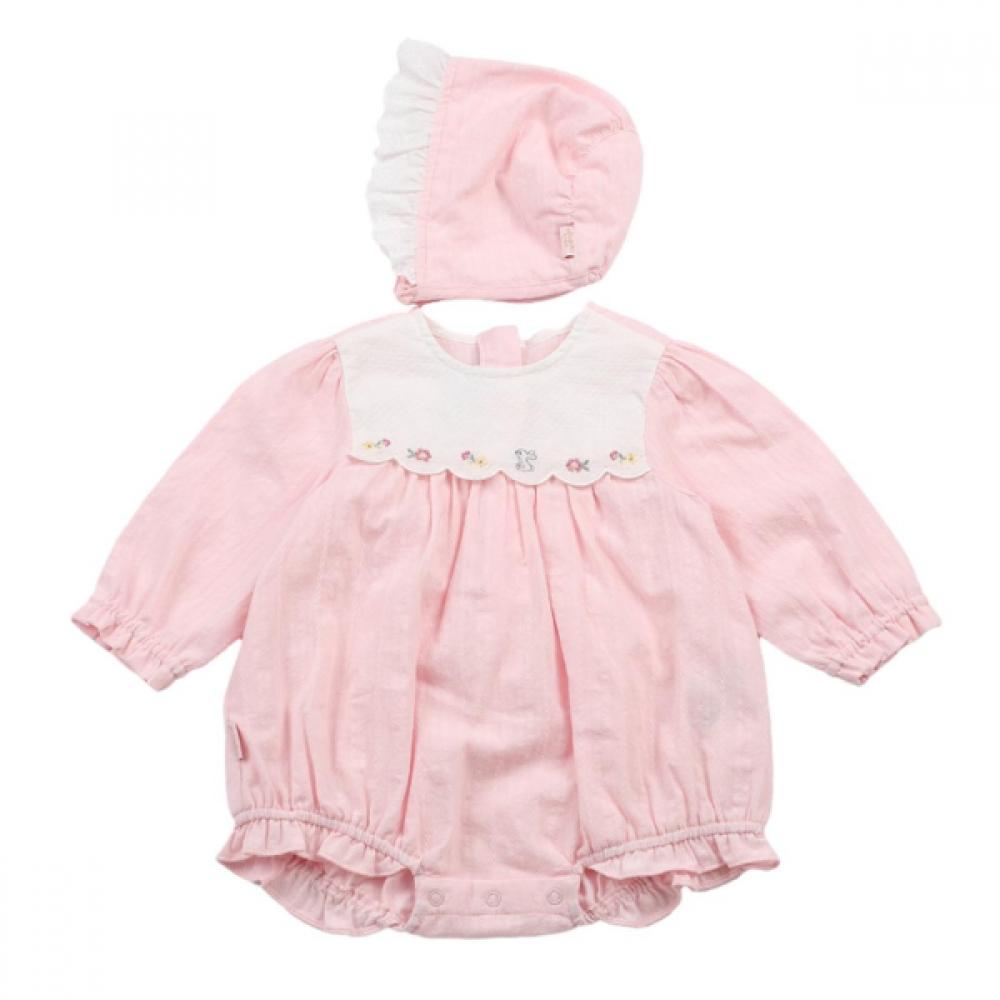 Absorba Pink Romper+hat Set A1122306a Pink/75(2-6M)