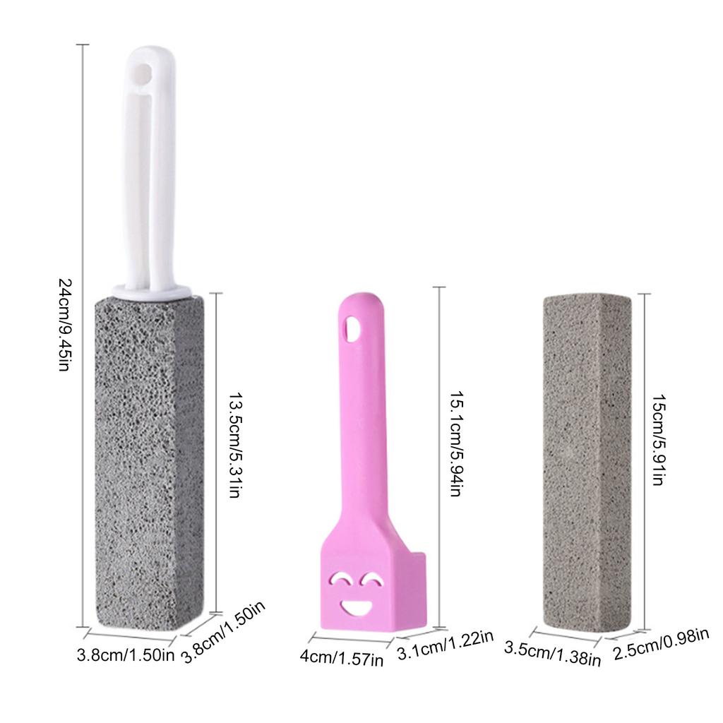 2Pcs Pumice Stone Toilet Cleaning Block with Handle Effectively Removes Rust Limescale Stains Suitable for Bathrooms