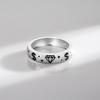 Modian 925 Sterling Silver Money & Diamond Pattern Stackable Finger Ring Trendy Punk For Women Fine Jewelry Gift