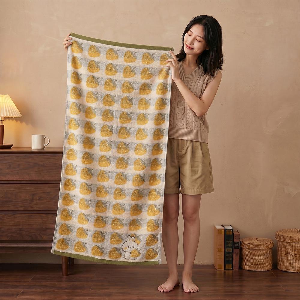 Colorful Polka Dot 100% Cotton Couples' Face Towel, Zero-Twist Yarn-Dyed, Thickened 110g, 35x75cm