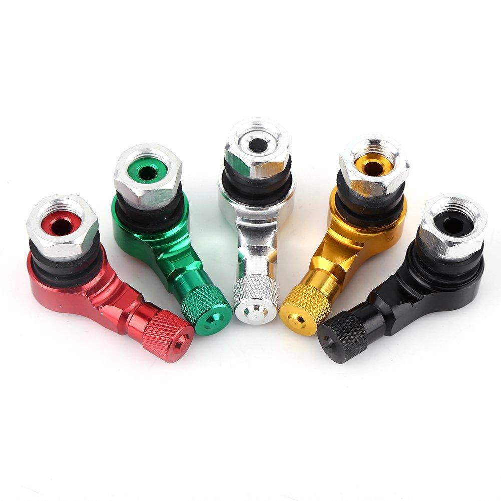 Tire Valve, 2pcs 11.3mm Universal Motorcycle Aluminum Wheel Tire Valve Stem Cap 90 Degree (Valve Stem Extension) (Red)