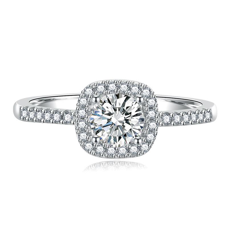 Lindon Klassisk Kopparlegering Zirkon Ring Dam Smycken Bröllopslöfte Festpresent