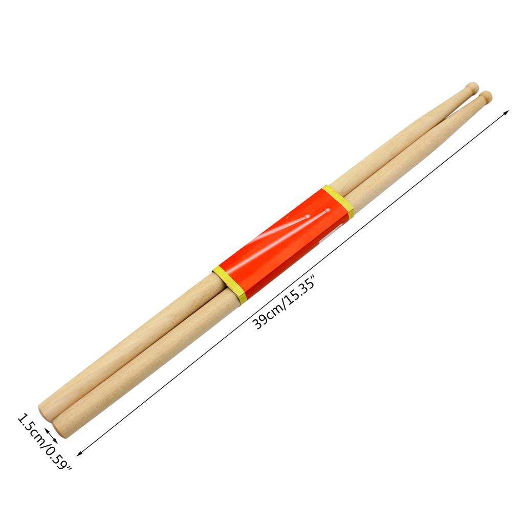 1 Pairs Simple Maple Wood Drum Sticks 7A Wood Tip Drumsticks Percussion Accessories for Beginners, Students and Adults