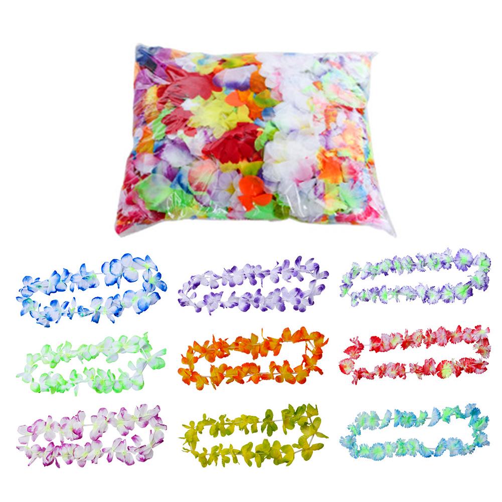 50ks/lot Hawaii Party Leis Květinový věnec Věnec Umělé květiny Havajský náhrdelník Torpil Hawai Květinové dekorace statku