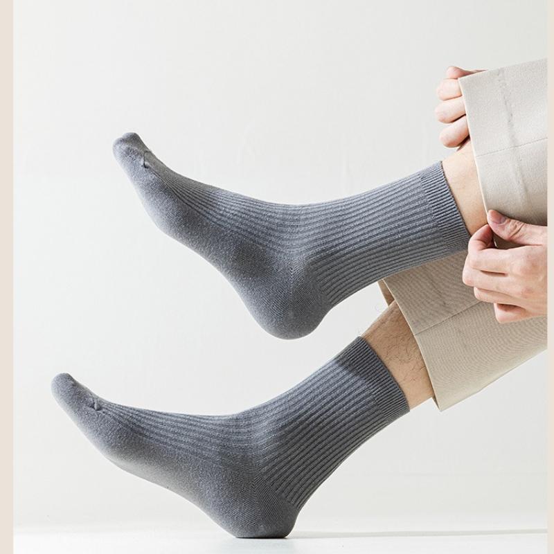 5Pairs Cotton Snow Socks Autumn Winter Middle Tube Thick Vertical Straight Board Plush Warmth Floor Sock