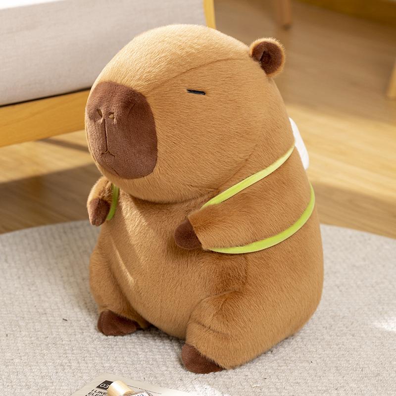 Kawaii Capybara Plush Toy Stuffed Animals Capybara with Mahjong Soft Doll Toys Birthday Christmas Gift 28cm