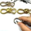 Knot Carabiner Keychain with Safety Mechanism Rustproof High Durability Twist Knot Clasp Bag Charm Keychain Accessories