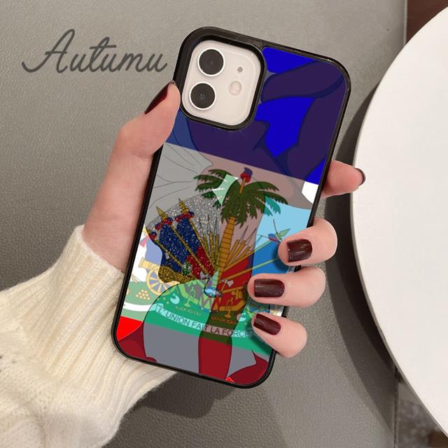 Haiti Haitianische Flagge Handyhülle für iPhone 11 12 13 14 Pro Max mini XR XS SE 2020 6 7 8 Plus Samsung Galaxy S21 S22 Hülle Coque