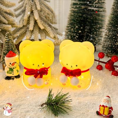 Orso di Natale a Cartoni Animati Luce Notturna Oggetto Decorativo Regalo di Natale Luce d'Ambiente