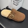 Fashion Baotou Semi-slippers Women's 2025 Winter New One-foot Slip-on Cotton Mop
