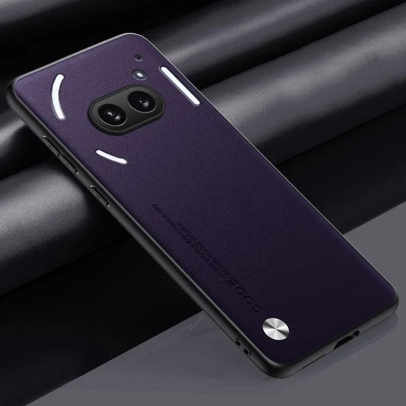 

Для Nothing Phone 3A Pro простой чехол из искусственной кожи для телефона Nothing Phone 3A 3apro 2a Plus матовый бампер силиконовый защитный чехол Nothing Phone 3A Pro фиолетовый