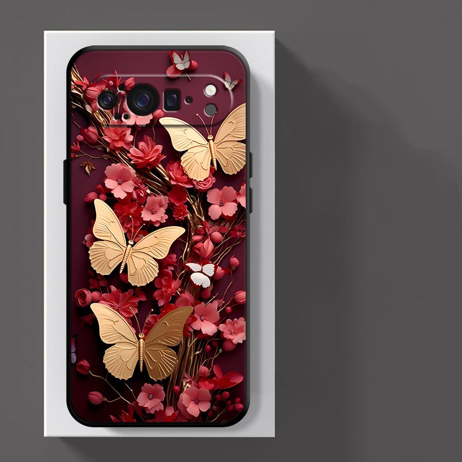 Funda Phone Cover Case for Google Pixel 10A 7a 6 7 8 Pro 10 9 Pro XL 9a 6a 8a Cartoon Butterfly Pattern