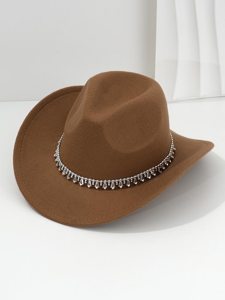 Men's and women's western cowboy hats rhombus swords tweed felt top hats birthday party hats jazz hats