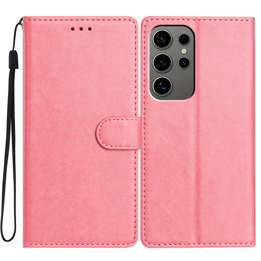 For Samsung Galaxy S23 Ultra Leather Phone Case Wallet Stand Cover with Handy Strap