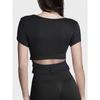 Non-Exchangeable Non-Returnable] Beauty Back Yoga Clothes Short Sleeve Tops Slim-Fit with Brassiere Pad Sports T-Shirt Pilates Workout Clothes