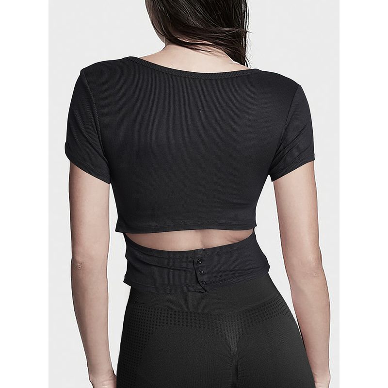 Non-Exchangeable Non-Returnable] Beauty Back Yoga Clothes Short Sleeve Tops Slim-Fit with Brassiere Pad Sports T-Shirt Pilates Workout Clothes