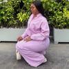 African long-sleeved lapel striped suit European and American new women's clothing shirt high-waisted casual trousers fashion two-year set women