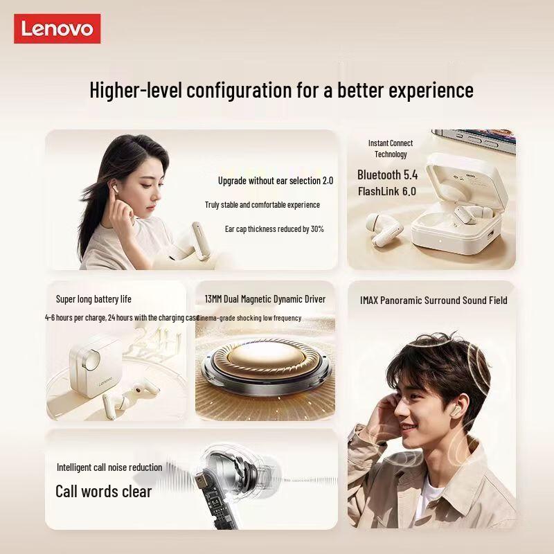 Lenovo EA266 Wireless Bluetooth Noise-Cancelling Earbuds