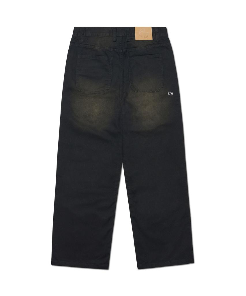 Nomaenyueol Roomy Loose Washed Pants - Washed Black
