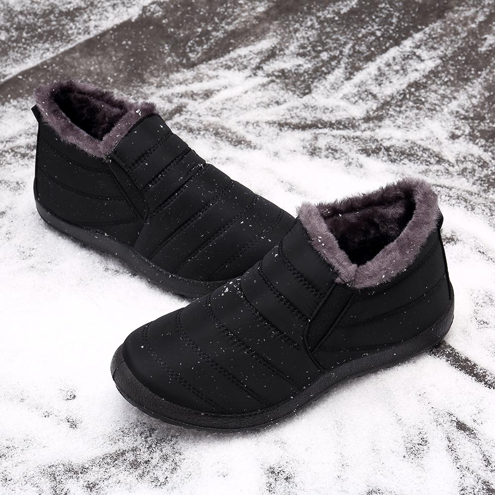 Comfortable Slip-resistant Stylish Lightweight Breathable Women's Shoes Women Waterproof Warm Fur Lining Casual Snow Slip On Ankle Boots Winter Shoes
